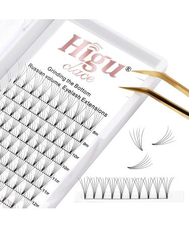 Russian Volume 5D 0.10 D Mix Short Stem Premade Fans | 8-15mm Curl C/D 0.07/0.10mm Eyelash Extensions - Buy Online on SooperMarket.com