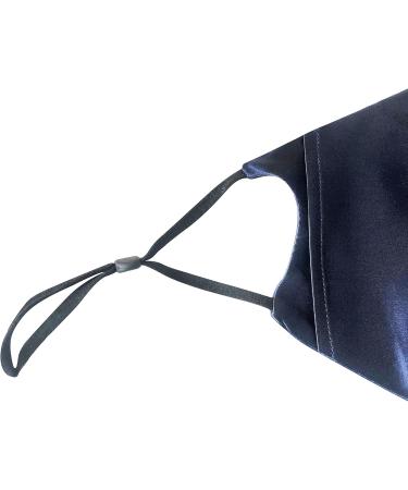 Hugs Living 100% Mulberry Silk Face Mask with Filter Pocket and Adjustable Ear Loops 4 Pieces Nose Wire and 1 Piece Filter are included (Navy Blue) - Buy Online on SooperMarket.com