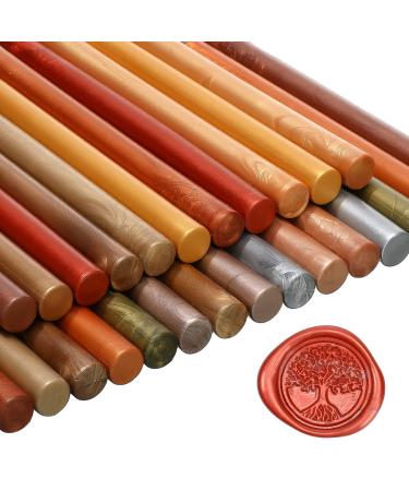 26 Pieces Glue Gun Sealing Wax Sticks for Wax Seal Stamp and Letter Retro Vintage Seal Glue Gun Sealing Wax Great for Wedding Invitations Cards Envelopes Wine Gift Wrapping (Metal Colors)
