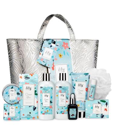 Perfumes Beauty Spa Bath Gifts Spa Gift Baskets Set for Women Christmas Birthday Bath and Body Gift Set for Women Mothers Day Gift Bath Spa Kit Self Skin Care Bag Set for Women Gifts Fresh Ocean Bliss
