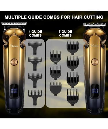 Hatteker Beard Trimmer Kit Professional Hair Clipper with Zero Gapped T-Blade Trimmer Electric Razor Shaver for Nose Ear Beard Body Trimmer for Men Waterproof Cordless Grooming Kit 6 in 1 - Buy Online on SooperMarket.com