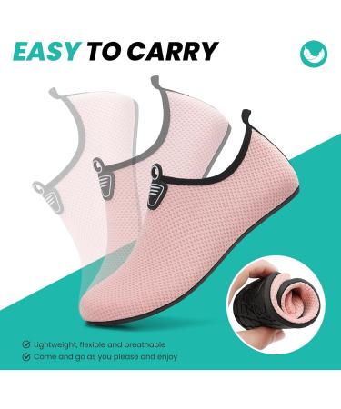 Ruomu Fast Drying Bathing Shoes for Women & Men | Slipproof Aqua Shoes | Lightweight Beach & Surf Footwear | Size 38 EU - Pink - Buy Online on SooperMarket.com