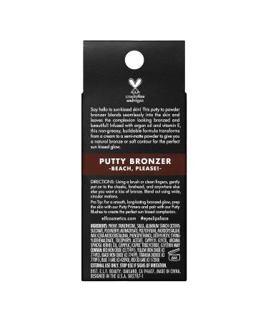 e.l.f. Putty Bronzer - Creamy & Highly Pigmented Formula for Long-Lasting Bronzed Glow - Infused with Argan Oil & Vitamin E - Beach Please! - 0.35 Oz - Buy Online on SooperMarket.com