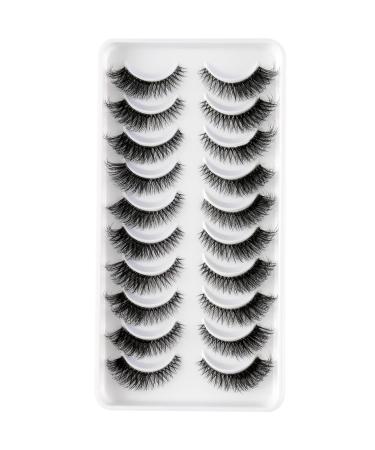 Shop 3D False Lashes - Handmade Natural Look Fluffy Strip Lashes | 10 Pairs Multipack - Buy Online on SooperMarket.com