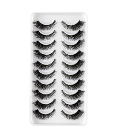 3D false eyelashes natural eyelashes pure handmade natural look fluffy artificial eyelashes multipack strip lashes 10 pairs (HSJ19)