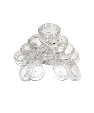 12 Small Clear Round Travel Sample Jar Pots 5ml Empty Plastic Cosmetic Jars with lids Clear Round Mini Portable Cosmetic Containers for Creams Lotion Eye Shadow Makeup Glitter Storage