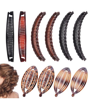 10 Pieces Banana Hair Clip Fishtail Hair Clip Pony Tail Hair Clips Women Banana Hair Clips for Thick Hair Fishtail Hair Clip for Thick Curly Hair Accessories Set for Women Girls 3 Styles