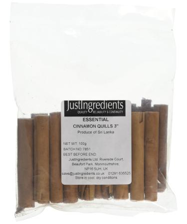 JustIngredients Essentials Cinnamon Sticks/Quills 3 Inch 100 g