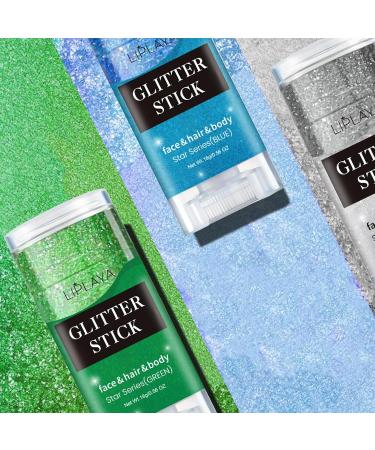 Buy Green Body Paint & Glitter Stick - Waterproof Mermaid Face Gel & Hair Glitter for Women | Holographic Sequins Makeup - Buy Online on SooperMarket.com