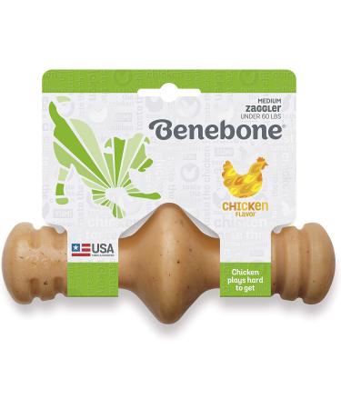 Benebone Zaggler Indestructible Rolling Chew Toy for Medium Dogs - Real Chicken Flavor, Made in USA - Buy Online on SooperMarket.com