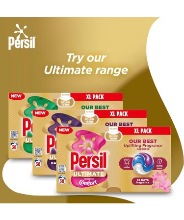 Persil Ultimate Touch of Comfort Washing Capsules laundry capsules in recyclable plastic-free packaging* for 14 days of uplifting fragrance 38 washes - Buy Online on SooperMarket.com
