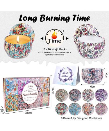 Fragrance Candlestick Set for Women - Aromatherapy Soy Wax Candles with Greeting Card | 160 Hours Burn Time | Perfect Gifts for Birthday Valentine's Day Mother's Day Yoga & More - 8 Colors Available - Buy Online on SooperMarket.com