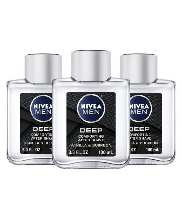 NIVEA Men DEEP Comfort Post Shave Lotion - Soothe Shave irritation - 3.3 fl. oz. Bottle (Pack of 3)