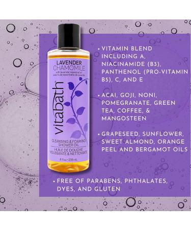 Vitabath Lavender Chamomile Shower Oil - Nourishing Body Wash for Dry Skin | Hydrating Foam - 8 fl oz - Ideal for Men & Women - Buy Online on SooperMarket.com
