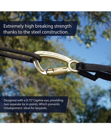 Fusion Climb Liberty Steel Auto-Lock Carabiner - High Strength Captive Eye (Gold) - Buy Online on SooperMarket.com