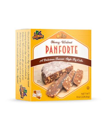 Nutra Fig Fruitcake - Traditional Italian Dried Fruit Cake, Made with Dried Figs, Walnuts, Honey & Spices, Tuscan Fig Cake, Gluten Free Fruitcake, Kosher, Panforte Italian Holiday Cake - Honey Walnut, 8 oz Cake