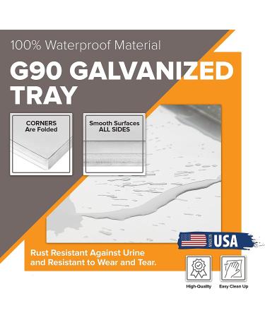 Pinnacle Systems Chew-Proof Galvanized Metal Tray for Dog Crate - 35 x 21.63 x 1 Inches - Buy Online on SooperMarket.com