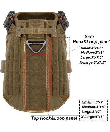 Icefang Tactical Dog Harness - Large, Reflective Brown - 2X Metal Buckle, MOLLE Vest with Handle, Front Leash Clip - No Pulling, Hook and Loop Panel - Best for Working Dogs - Buy Online on SooperMarket.com