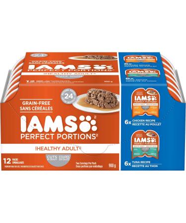 IAMS Perfect Portions Wet Cat Food Adult Grain Free | Chicken and Tuna Pat & Cuts in Gravy Variety Pack - Buy Online on SooperMarket.com