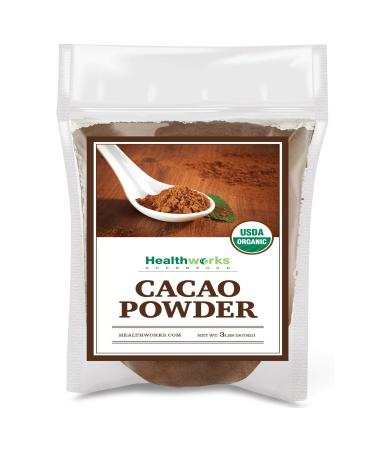 Healthworks Cacao Powder (48 Ounces / 3 Pounds) | Cocoa Chocolate Substitute | Certified Organic | Sugar-Free, Keto, Vegan & Non-GMO | Peruvian Bean/Nut Origin | Antioxidant Superfood