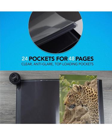 Itoya Art ProFolio 9x12 Black Portfolio Binder with Plastic Sleeves - 48 Pages, Clear Protectors - Art Presentation Book for Display and Storage - Buy Online on SooperMarket.com