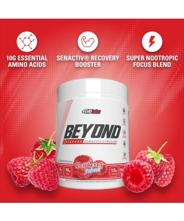 EHP Labs Beyond BCAA Powder Amino Acids Supplement for Muscle Recovery - 8g of Sugar Free BCAAs Amino Acids Post Workout Recovery Powder 10g of EAA Amino Acids Powder - 60 Servings (Raspberry Refresh) - Buy Online on SooperMarket.com