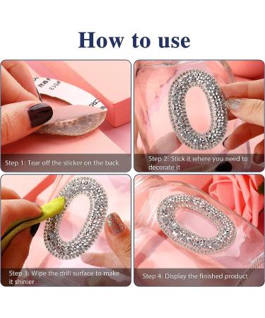 37-Piece Rhinestone Letter Stickers - Large Glitter Alphabet & Number Crystal Adhesive Iron-On Letters for Clothing, Crafts, DIY Decor - White - Buy Online on SooperMarket.com