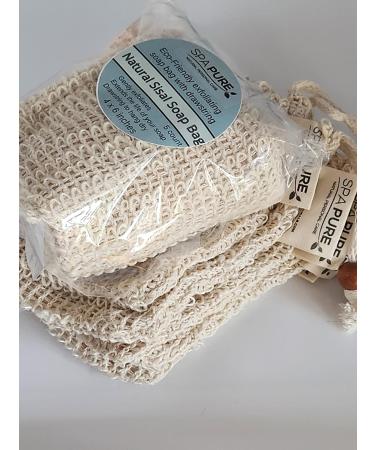 Buy Spa Pure Natural Sisal Exfoliating Soap Bag - 5 Pack | Handmade Soap Storage & Gently Exfoliate | Extend Soap Life - Buy Online on SooperMarket.com