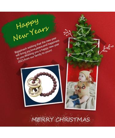 BigSpinach Christmas Silicone Teether - Candy Chocolate Ring Teething Toy - Buy Online on SooperMarket.com