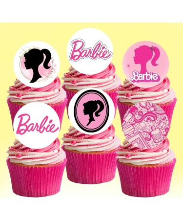 24 x Pre-Cut Barbie 7 Edible Stand up Wafer/Rice Paper Cupcake Cake Toppers Birthday Party Pink Decorations - Buy Online on SooperMarket.com