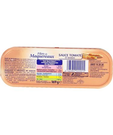 Saupiquet Mackerel Fillets in Tomato and Basil Sauce Box 169Â g - Buy Online on SooperMarket.com