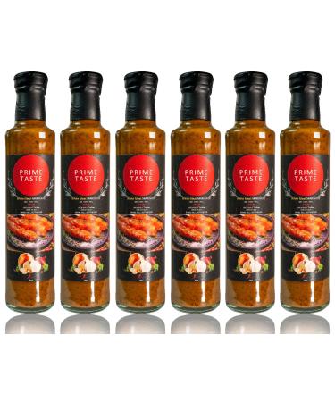 Defence 6 x Prime Taste - Rich BBQ White Meat Marinade Sauce - Chicken Meat or Vegetables - Vegetarian Sauce - Fresh Ingredients - Pack of 6 x 250g