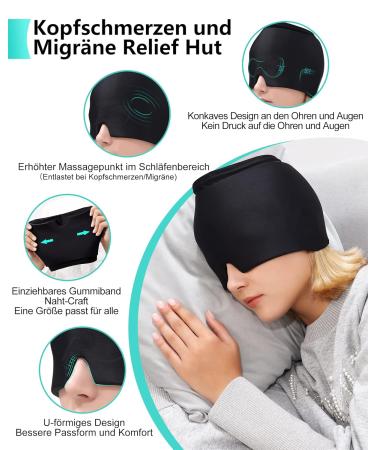 Ultimate Migraine Relief Mask | Cooling Cap & Gel Pads for Headaches - Buy Online on SooperMarket.com