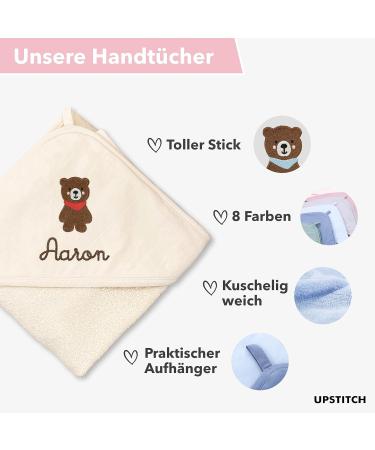 Personalized Hooded Towel for Babies & Kids - 100% Cotton 75x75cm Gray Towel for Boys & Girls - Buy Online on SooperMarket.com