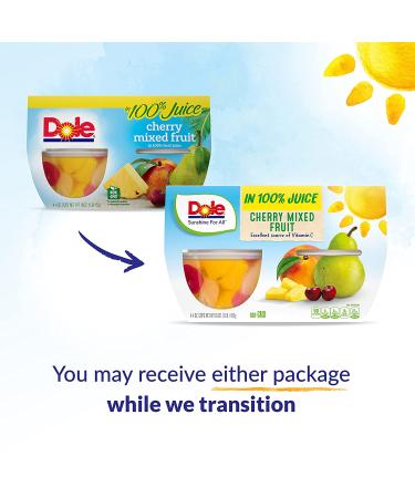 Dole Fruit Bowls Cherry & Mixed Fruit in 100% Fruit Juice, 4 oz, 4 Count Pack - Buy Online on SooperMarket.com