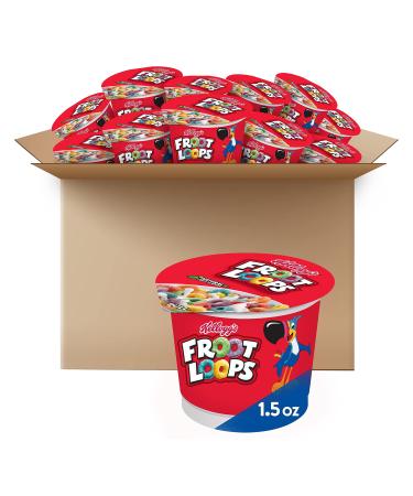 Kellogg’s Froot Loops Breakfast Cereal in a Cup Low Fat Bulk Size 12 Count (Pack of 2 9 oz Trays)