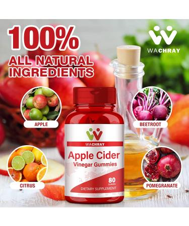 Organic Apple Cider Vinegar Gummies 3-Pack - Supports Detox, Digestion, Energy Boost & Gut Health - 80 Count (Pack of 3) - For Kids & Adults - Buy Online on SooperMarket.com