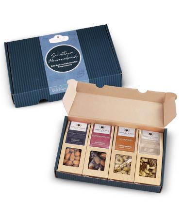 Gift set "Men's evening" *** vegan *** with noble nuts |4 Premium snacks in the gift box |Gift for man friend father brother grandpa |Wellnut premium presents best of nuts (vegan) 4 snacks in the gift box