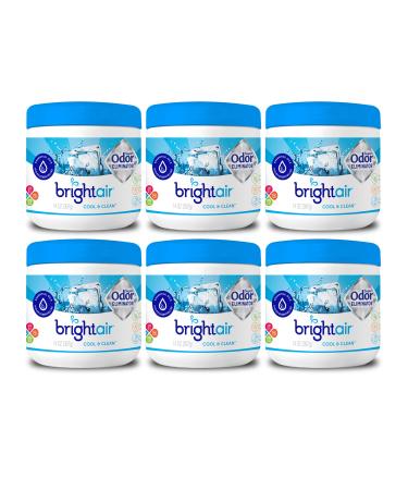 Bright Air Solid Air Freshener and Odor Eliminator, Cool and Clean Scent, 14 Oz Each, 6 Pack