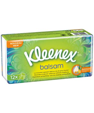 Kleenex Balsam tissues 4-ply ideal for colds and allergies 4 x 12 packs bulk pack 1 piece (pack of 48)