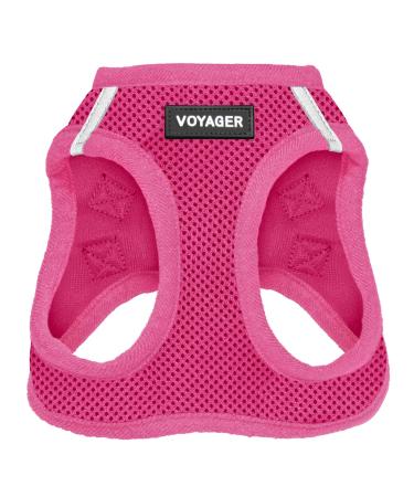Voyager Step-in Air All Weather Mesh Harness and Reflective Dog 5 ft Leash Combo with Neoprene Handle, for Small, Medium and Large Breed Puppies by Best Pet Supplies - Leash Harness (Red), XS S (Chest: 14.5 - 16") Fuchsia (Matching Trim)