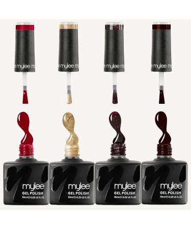 Mylee Gel Nail Polish Quad Set 4x10ml Nubian Bride UV/LED Soak-Off Nail Art Manicure Pedicure for Professional Salon & Home Use Unveiled Collection - Long Lasting & Easy to Apply MG-QUAD44 - Nubian Bride - Buy Online on SooperMarket.com