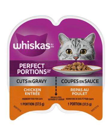 WHISKAS Perfect Portions Wet Cat Food Cuts in Gravy - Chicken - 75g (24 Pack) Cuts in Gravy Chicken 75 g (Pack of 24)
