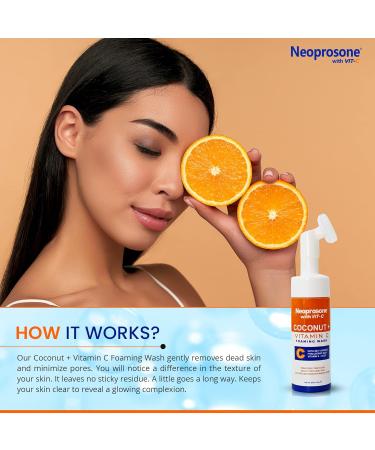 Neoprosone Skin Brightening Foaming Face Wash - 5 fl oz / 150 ml - Acne Face Wash Gentle Facial Cleanser for Oily Sensitive Normal Skin with Aloe Vera Coconut Oil - Buy Online on SooperMarket.com