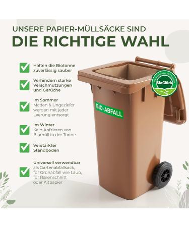 BioGl ck Organic Waste Bags - 60L & 80L - 25 Pack | Extra Wet & Tear-Resistant Biotonne Bags - Eco-Friendly & International Shipping - Buy Online on SooperMarket.com