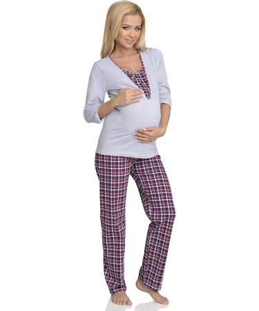Be Mammy Women's Nursing Pyjama Set, Size S Melange - Comfortable Maternity Sleepwear - Buy Online on SooperMarket.com