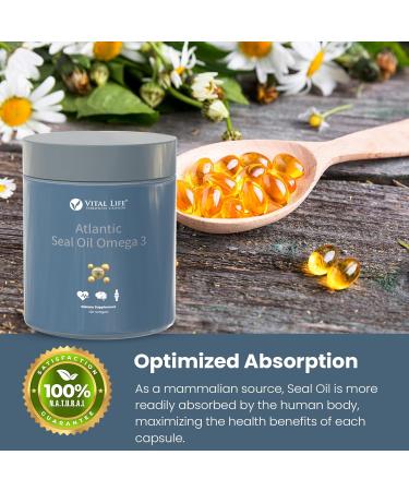Atlantic Seal Oil Omega 3 1000mg Capsules - Made In Canada Rich in DHA DPA EPA - Natural Supplement to Support Heart Health & Manage Cholesterol Level - Alternative to Cod Liver & Krill Oil - 120 softgels - Buy Online on SooperMarket.com