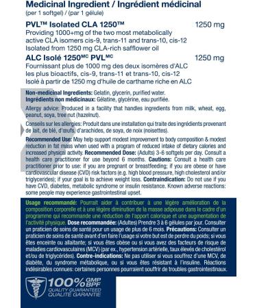 PVL Isolated CLA 1250 Weight-Loss Supplement Stimulant-Free Fat Burner and Metabolism Booster Diet Pills for Lean Muscle Tone Bonus Size 150 + 30 Free Softgels - Buy Online on SooperMarket.com