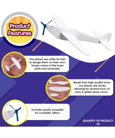Twiddlers 24 Styrofoam Gliders - Fun Craft Kits for Kids | Perfect Gifts & Activities for Children's Birthdays - Buy Online on SooperMarket.com