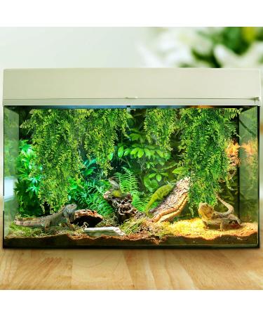 Quozuo 2-Pack Artificial Hanging Plant Terrarium Accessories | Ideal for Reptile Tanks & Home D cor - Perfect for Bearded Dragons Lizards Geckos & Snakes - Buy Online on SooperMarket.com